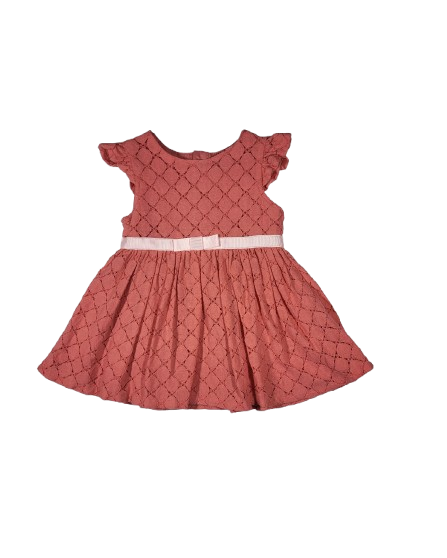 Robe orange en broderie 6 mois