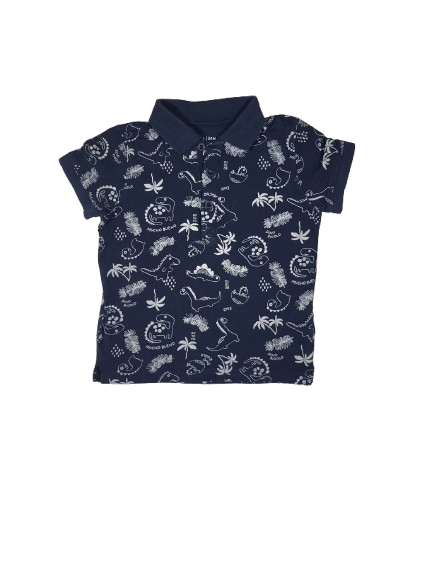 Polo bleu imprimé 24 mois
