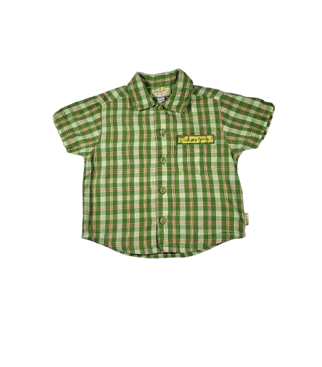 Chemise verte à carreaux 6 mois