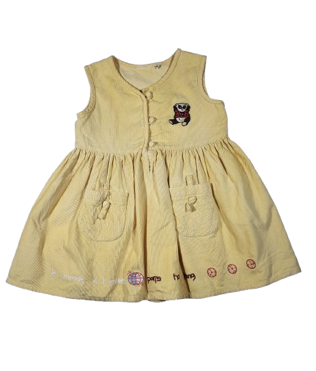 Robe jaune en velours 18 mois